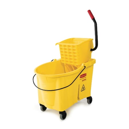 Eat-In 44 Quart Wavebrake Sidepress Bucket & Wringer Yellow EA799939